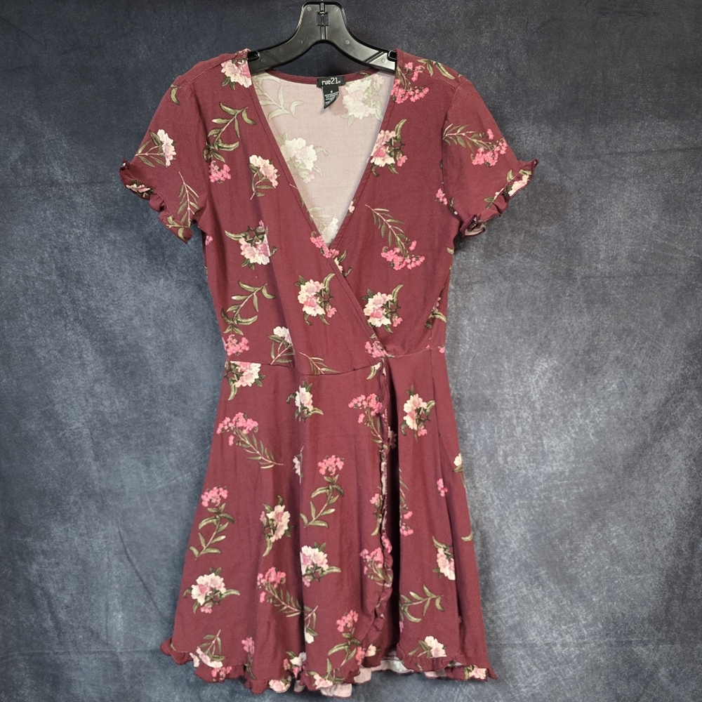 Forever 21 Burgundy Floral Mini Dress